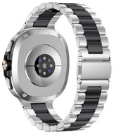 Stalen schakelband - Zilver met zwart - Samsung Galaxy Watch 9 - 40mm / 44mm
