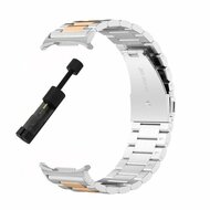 Stalen schakelband - Zilver met champagne goud - Samsung Galaxy Watch 9 - 40mm / 44mm