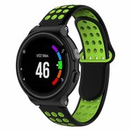 Siliconen sportbandje - Zwart + groen - Garmin Approach S20