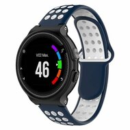 Siliconen sportbandje - Blauw + wit - Garmin Approach S20