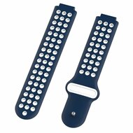 Siliconen sportbandje - Blauw + wit - Garmin Approach S20