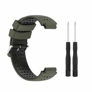 Siliconen Dot Pattern bandje - Donkergroen + zwart - Garmin Approach S20