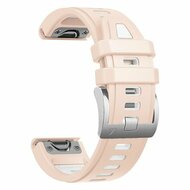 Siliconen bandje - Zalmroze met wit - Garmin Fenix 9 / 9 pro - 43mm