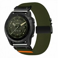 Nylon bandje met parachute sluiting - Donkergroen - Garmin Fenix 9 / 9 pro - 43mm