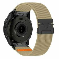 Nylon bandje met parachute sluiting - Beige - Garmin Fenix 9 / 9 pro - 43mm