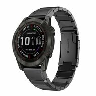 Stainless steel schakelband - Zwart - Garmin Fenix 9 / 9 pro - 51mm