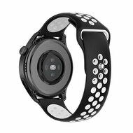 Sport Edition siliconen band - Zwart + wit - Huawei Watch GT 6 / GT 7 / GT 6 pro / GT 7 pro - 46mm