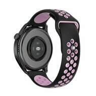 Sport Edition siliconen band - Zwart + roze - Huawei Watch GT 6 / GT 7 / GT 6 pro / GT 7 pro - 46mm