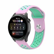 Sport Edition siliconen band - Roze + groen - Huawei Watch GT 6 / GT 7 / GT 6 pro / GT 7 pro - 46mm