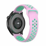 Sport Edition siliconen band - Roze + groen - Huawei Watch GT 6 / GT 7 / GT 6 pro / GT 7 pro - 46mm