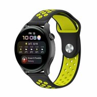 Sport Edition siliconen band - Zwart + geel - Huawei Watch GT 6 / GT 7 / GT 6 pro / GT 7 pro - 46mm