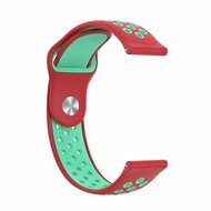Sport Edition siliconen band - Rood + mintgroen - Huawei Watch GT 6 / GT 7 / GT 6 pro / GT 7 pro - 46mm