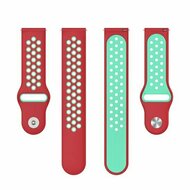 Sport Edition siliconen band - Rood + mintgroen - Huawei Watch GT 6 / GT 7 / GT 6 pro / GT 7 pro - 46mm