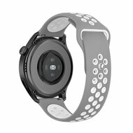 Sport Edition siliconen band - Grijs + wit - Huawei Watch GT 6 / GT 7 / GT 6 pro / GT 7 pro - 46mm