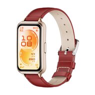 Leren bandje - Rood (ros&eacute; connector) - Huawei Band 11 / 11 pro