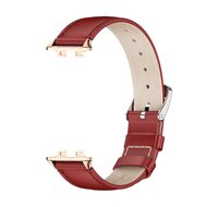 Leren bandje - Rood (ros&eacute; connector) - Huawei Band 11 / 11 pro