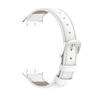 Leren bandje - Wit (zilveren connector) - Huawei Band 11 / 11 pro
