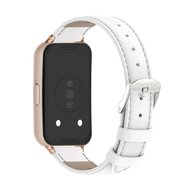 Leren bandje - Wit (ros&eacute; connector) - Huawei Band 11 / 11 pro
