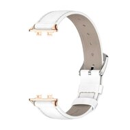 Leren bandje - Wit (ros&eacute; connector) - Huawei Band 11 / 11 pro