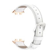 Leren bandje - Wit (ros&eacute; connector) - Huawei Band 11 / 11 pro