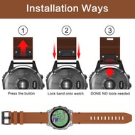 Leren bandje - Zwart - Garmin Forerunner 745 / 935 / 945 / 955 / 965