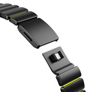 Premium Stainless Steel / Siliconen band - Zwart met groen - Geschikt voor Apple Watch 44mm / 45mm&nbsp;/ 46mm / 49mm
