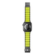 Premium Stainless Steel / Siliconen band - Zwart met groen - Geschikt voor Apple Watch 44mm / 45mm&nbsp;/ 46mm / 49mm