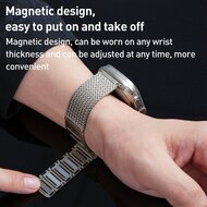 Luxe magnetische RVS band - Zwart - Geschikt voor Apple Watch 38mm / 40mm / 41mm / 42mm