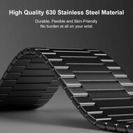 Magnetische stalen band - Zeer sterke magneet - Zwart - Geschikt voor Apple Watch 38mm / 40mm / 41mm / 42mm