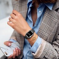 Magnetische stalen band - Zeer sterke magneet - Zwart - Geschikt voor Apple Watch 38mm / 40mm / 41mm / 42mm