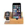 Houten houder - Bamboe (incl. USB poorten) - Geschikt voor Apple watch / iPhone Houten houder - Bamboe (incl. USB poorten) - Geschikt voor Apple watch / iPhone