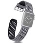 Bandje met gaatjes - 2 kleuren - Grijs met zwart - Geschikt voor Apple Watch 38mm / 40mm / 41mm Bandje met gaatjes - 2 kleuren - Grijs met zwart - Geschikt voor Apple Watch 38mm / 40mm / 41mm