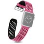 Bandje met gaatjes - 2 kleuren - Roze met zwart - Geschikt voor Apple Watch 42mm / 44mm / 45mm Bandje met gaatjes - 2 kleuren - Roze met zwart - Geschikt voor Apple Watch 42mm / 44mm / 45mm