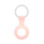 AirTag case - draagbare silicone beschermhoes voor Apple AirTags, met sleutelhanger - licht roze