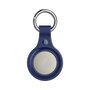 AirTag case Litchi Texture series - siliconen sleutelhanger met ring - blauw