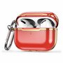 AirPods Pro / AirPods Pro 2 hoesje - TPU - Split series - Rood + Goud (transparant)