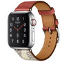 Leren bandje met print - Rood - Geschikt voor Apple Watch 38mm / 40mm / 41mm Leren bandje met print - Rood - Geschikt voor Apple Watch 38mm / 40mm / 41mm