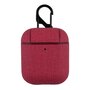 AirPods 1/2 hoesje - Hard Case - Rood - Linnen patroon