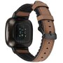 Fitbit Versa 3 / Sense 2 in 1 - leer + siliconen bandje - Bruin Fitbit Versa 3 / Sense 2 in 1 - leer + siliconen bandje - Bruin