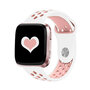 Fitbit Versa 1 / 2 & Lite sportbandje - Maat: Small - Wit + Roze Fitbit Versa 1 / 2 & Lite sportbandje - Maat: Small - Wit + Roze