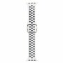 Siliconen sportband met gesp - Cr&egrave;me wit + Zwart - Geschikt voor Apple Watch 38mm / 40mm / 41mm