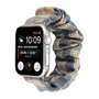 Elastisch scrunchie nylon bandje - Khaki / Donkerblauw - Geschikt voor Apple Watch 38mm / 40mm / 41mm