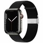 Nylon bandje met klemsluiting - Zwart - Geschikt voor Apple Watch 42mm / 44mm / 45mm / 49mm