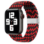 Braided nylon bandje - Zwart / Rood - Geschikt voor Apple Watch 42mm / 44mm / 45mm / 49mm