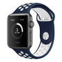 Sportbandje - Maat: S/M - Blauw + Wit - Geschikt voor Apple Watch 42mm / 44mm / 45mm / 49mm