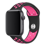 Sportbandje - Maat: S/M - Zwart + Roze - Geschikt voor Apple Watch 42mm / 44mm / 45mm / 49mm