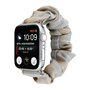 Elastisch scrunchie nylon bandje - Khaki / Lichtblauw - Geschikt voor Apple Watch 42mm / 44mm / 45mm / 49mm