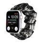 Elastisch scrunchie nylon bandje - Zwart / Wit - Geschikt voor Apple Watch 42mm / 44mm / 45mm / 49mm