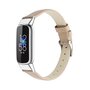 Fitbit Luxe - Leren bandje - Maat: Large - Beige