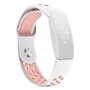 Fitbit Inspire 1 / HR / Ace 2 siliconen sportbandje - Maat: Large - Wit + Roze